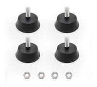 TIANLIN 4-Pack M6 x 16mm Adjustable Leveling Feet, 32mm Diameter Base, Black Shock-Absorbing Rubber Pads for Furniture, Anti-Slip and Stable