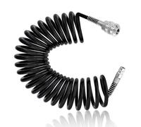 TIANLIN 5M PU Air Compressor Hose Black, with 1/4" Quick Connect Fittings, Coiled Air Line Hose 6.5mm x 10mm (Max Pressure 10 Bar) for Compressor