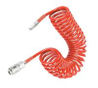TIANLIN 9M PU Air Compressor Hose Red, with 1/4" Quick Connect Fittings, Coiled Air Line Hose 4mm x 6mm (Max Pressure 10 Bar) for Compressor