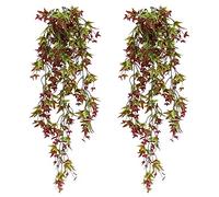 TIANLIN Artificial Plants, 2 Pieces Artificial Hanging Plant, Indoor and Outdoor Fake Plants, Green Artificial Trailing Plants, for Decoration Gardens Bars Home Office
