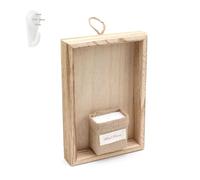 TIANLIN Indoor Wall Planter | Wooden Box Hanging Plant Holder with Rope & Hooks | 23x15.5 cm Home Decor for Living Room, Study, Lounge