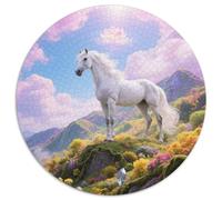 Tianma Heavenly Horse 1000pc Round Puzzle Depicting Horse, Designed to Test Wits, Lovely for Cosy Nooks And Sheltered Spots 1000pcs (67.5x67.5cm)