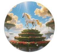Tianma Heavenly Horse Sophisticated 1000pc Round Puzzle Including Horse, Fits Beautifully in Minimalist Rooms 1000pcs (67.5x67.5cm)
