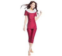 TianMaiGeLun Women Short Sleeve Modest Swimwear Beachwear Modesty Burkini Surfing Suit Islamic Swimming Costume