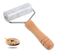 Tianman Small Marble Rolling Pin Pizza Roller, Marble Dough Roller Non-Stick T-Type, for Cake Baking Tortilla Fudge Pizza Cookies and Other Kitchen Baking Cooking (Type 2 White).