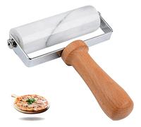 Tianman Small Marble Rolling Pin Pizza Roller, Marble Pastry Roller Non-Stick T-Type, For Cake Baking Tortilla Fudge Pizza Cookies and Other Kitchen Baking Cooking (Type 1 White).