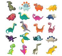 TIANNAIT 20 Pcs Small Dinosaur Embroidery Spots, Cartoon Animal Stains for Kids, Ironing and Sewing Fabric Stickers, DIY Clothing Accessories for Clothes, Hats, Backpacks (Various Patterns), coloured