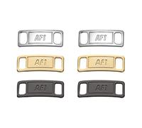 TIANNAIT 3 Pairs Metal Shoe Laces Buckles, DIY Lace Decoration Accessories for Kids and Adults, Casual Shoes Sneakers, 3 Colors (Silver, Gold, Black Gun), Silver, Gold, Black Gun, One Size