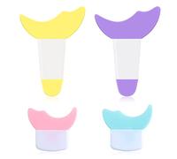 TIANNAIT 4pcs Eyeliner Stencils, Long and Short Silicone Eyeshadow Shields, Mascara Applicator Protection Tool, Lashes Guide Eye Makeup, Reusable Makeup Tool (4 Colors), pink, blue, purple, yellow