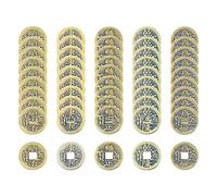 TIANNAIT 50pcs Chinese Feng Shui Coins, Chinese Lucky Coins, Antique Coins, Copper Coins, Ancient Chinese Emperor Coins, Bring Happiness, Health and Prosperity Home Accessories