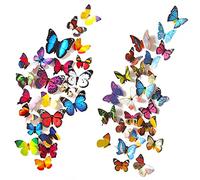 Tianorcan 80 PCS 3D Butterfly Wall Stickers, 4 Styles Wall Butterflies Stickers Room Decorations for Home DIY Bedroom Party Decor