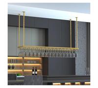 TIANQIHAO Adjustable Wall-Mounted Wine Rack With S Holder & Shelf - Industrial Sle Bar Ceiling Nizer For Ele Wine Sto & Display,Gold-150x35x60cm