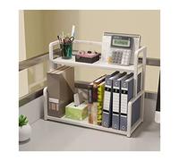 TIANQIHAO Book Shelf 2-Layer White Desk Organizer Office Desktop Storage Rack Metal Display Book Shelf Stand Rack For Home Office Desktop Storage Blue-Green Shelves For Living Room,L50 x W22 x H42 cm