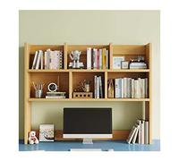 TIANQIHAO Book Shelf Desktop Bookshelf Organizer Wood Countertop Bookcase Storage Display Rack Office Supplies Desk Organizer Desk Organizer Literature Photo Display Rack, Light Br,L100xD20xH80cm