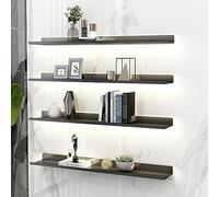 TIANQIHAO Light-Emitting Shelves, Floating Shelves Floating Display Shelf Led Lighting Effect Is Good To Light Up The Homeholds A Lot Of Items Tidy Home,Black-50x20x6cm