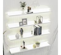 TIANQIHAO Light-Emitting Shelves, Floating Shelves Floating Display Shelf Led Lighting Effect Is Good To Light Up The Homeholds A Lot Of Items Tidy Home,White-120x20x6cm