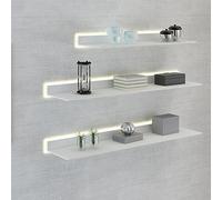 TIANQIHAO Light-Emitting Shelves,Wall Mounted Light-Emitting Shelves Floating Display Shelf Various Combinations Give You Different Visual Effects,White-80x20x6cm