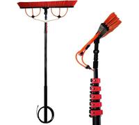 TIANQIHAO Professional Water Fed Pole Window Cleaning Kit, Solar Panel & Window Cleaner With 30/50Cm Brush, Lightweight Aluminum Pole, Hose Connection,55cm Brush Head-11M/36FT