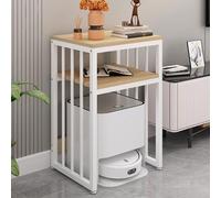 TIANQIHAO Robot Vacuum Stand Rack - 2-Tier Storage Cabinet With Foot Pad, Hidden Side Table For Robot Vacuums,Natural