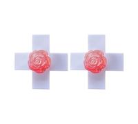 TIANQUXNGI 1/2PCS Punk Hair Clip for Various Age Crossed Rose Flower Hairpin Anime Barrettes Hair Decors Theme Party Props Side Pin