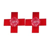 TIANQUXNGI 1/2PCS Punk Hair Clip for Various Age Crossed Rose Flower Hairpin Anime Barrettes Hair Decors Theme Party Props Side Pin