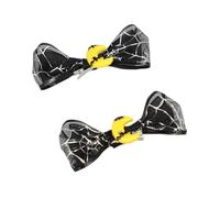 TIANQUXNGI 2pcs Gothicism Lolitas Hair Pin Bows Pattern Hairclip Skull Halloween Barrettes for Halloween Parties