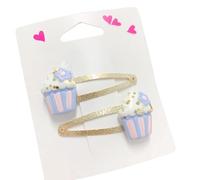 TIANQUXNGI 2pcs Sparkling Butterfly and Cupcake Hair Clip for Girls Cartoon Hairpin Hair Ornament Kids Hair Accessory Set