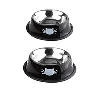 TIANQUXNGI 2X for Bowl Set Food Water Indoor Stainless Steel Basic Small Pet Feeding Bowls Dish Removable Base Cats Painte