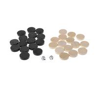 TIANQUXNGI 30pcs Wooden Chess Pieces for Draughts & Checkers & Backgammon, 2 Sizes, Black & Wood Color, Quantity: 1set