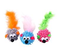 TIANQUXNGI 3pcs Microfiber Toy Furry Mice for Indoor Cats Furry for Cats and Kitten Random Color