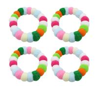 TIANQUXNGI 4pack Colorful Stretchy Pet Collar Styles Plush Collar Soft Polyester Collar for Daily Walks or Pet Parties