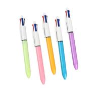 TIANQUXNGI 5-Piece Multicolor Ballpoint Pens, 4 Colors in 1, Suitable for Writing, Drawing, Drafting, Painting, Home Decorations, Classroom Rewards, Party Favors
