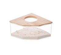 TIANQUXNGI Bathing Sand Container for Hamsters Acrylic Bathroom Transparent Litter Box Bathing Toys Accessories for Small Animals