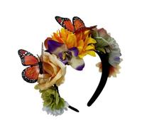 TIANQUXNGI Butterfly Flower Headband for Adult Teens Mexico Festival Accessories Hairhoop for Carnivals Gathering
