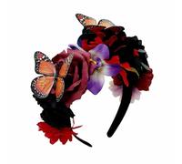 TIANQUXNGI Butterfly Flower Headband for Adult Teens Mexico Festival Accessories Hairhoop for Carnivals Gathering