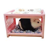 TIANQUXNGI Corner House Cage Nest for Guinea Pig Rat Chinchilla Sleep and for Play Habitat Small Animals Corner Nest Accessories