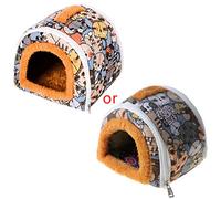 TIANQUXNGI Cozy Cartoon Hamster Hammock Small Pet Cage Washable Warm Hanging House Bed Nest for Chinchilla Parrot Guinea Pig Rat