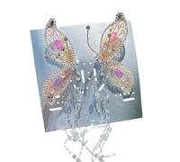 TIANQUXNGI Decorative Hair Barrettes Elegant Butterfly Fairy Ear Headwear Fashion Hairpins for Women Girls Crystal Fringe Hair Clip, as described