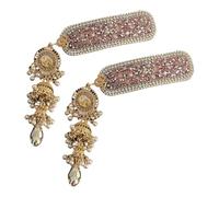 TIANQUXNGI Delicate Pearls Tassels Birthday Barrette Elegant Hairbands for Girls Wedding Party Photo Props Headwear Hairpin