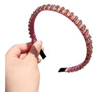 TIANQUXNGI Elegant High Skull Hairband Crystal Studded Headband Baroquely Glittering Hairhoop for Female Party Hair Styling Ornamen