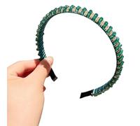 TIANQUXNGI Elegant High Skull Hairband Crystal Studded Headband Baroquely Glittering Hairhoop for Female Party Hair Styling Ornamen