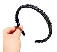 TIANQUXNGI Elegant High Skull Hairband Crystal Studded Headband Baroquely Glittering Hairhoop for Female Party Hair Styling Ornamen