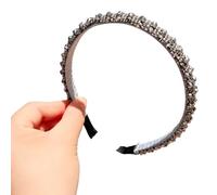 TIANQUXNGI Elegant High Skull Hairband Crystal Studded Headband Baroquely Glittering Hairhoop for Female Party Hair Styling Ornamen