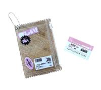 TIANQUXNGI Fashionable Clear PVC Zippered Bag Charm Elegant Photo Card Organiser Keyring Portable Photocard Protector Sleeve