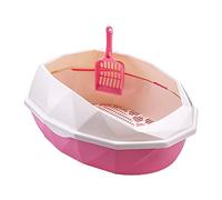 TIANQUXNGI for Cat Litter Box with and Shield for Cat Toilet PP Detachable Design Semi-Enclosed Pet