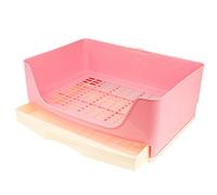 TIANQUXNGI Large Corner Toilet House Litter Box with Drawer Bigger Pet Pan for Guinea Pigs Chinchilla Easy
