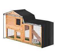 TIANQUXNGI Rabbit Hutch Cover 210D Durable Thermal Covers Pet Crate Covering for Cage with Pointed Window Easy to Install Two Size