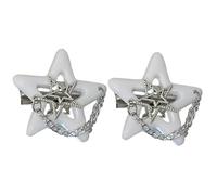 TIANQUXNGI Set of 2pcs or 1pc Hair Clip Star Shape Hairpins Sweet Girls Chain Hair Ornaments Headwear Hair Accessory