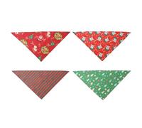TIANQUXNGI Set of 4 Comfortable Cotton Dog Scarves Absorbent Saliva Towels for Pet During Festival Season Easy to Cleans for Wear