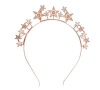 TIANQUXNGI Star Headband with Rhinestones and Artificial Pearls Party Gathering Dressingup Hairhoop for Stage and Evening Party